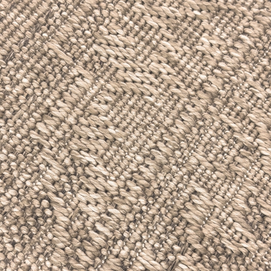 Pflegeleichter Teppich Beige für Wohnraum Balkon und Terrasse