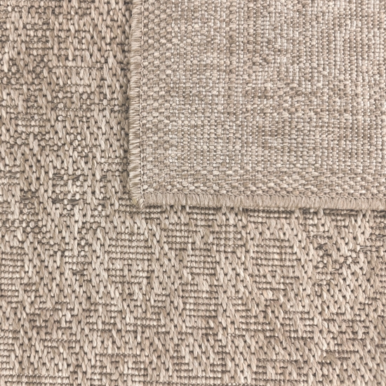 Pflegeleichter Teppich Beige für Wohnraum Balkon und Terrasse