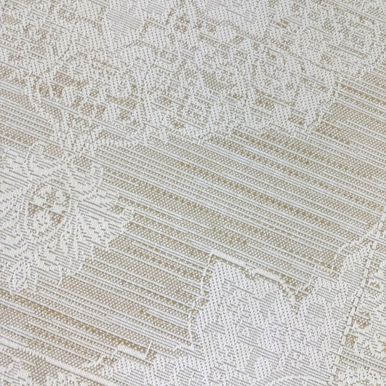 Preview: Teppich Beige Creme pflegeleicht für Wohnzimmer Balkon Terrasse