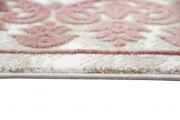 Preview: Teppich Vintage in Rosa Beige Creme