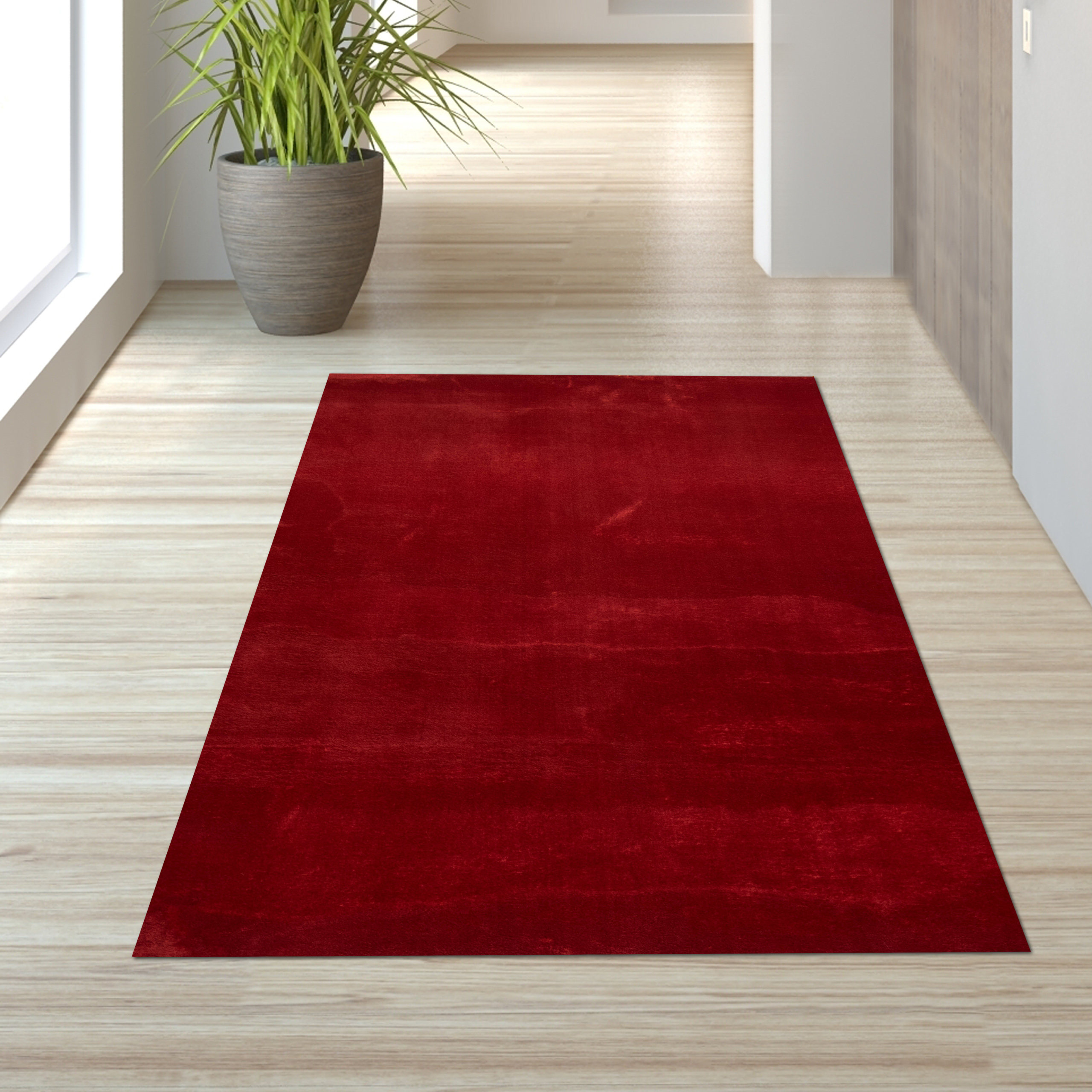 Teppich,Hochflor,sehr weich,rot,Textilrücken280x390 Zuschneidbar