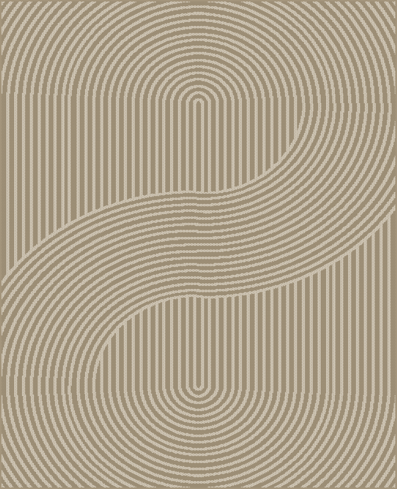 Teppich Outdoor grafisches Linienmuster wetterfest Terrasse Balkon Beige