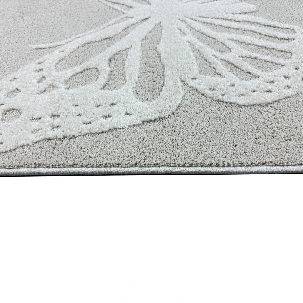 Teppich Babyzimmer Kinderzimmer Schmetterlingsmuster 3d Creme
