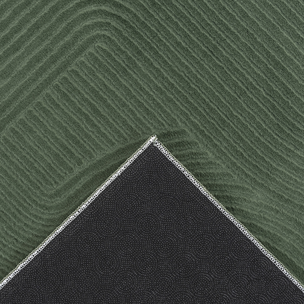 Flacher Wohnzimmerteppich Bogenmuster unifarben in grün