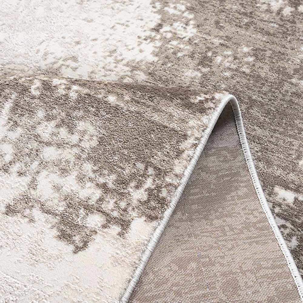 Moderner Vintage-Teppich für Wohnzimmer mit abstraktem Used-Look in Beige