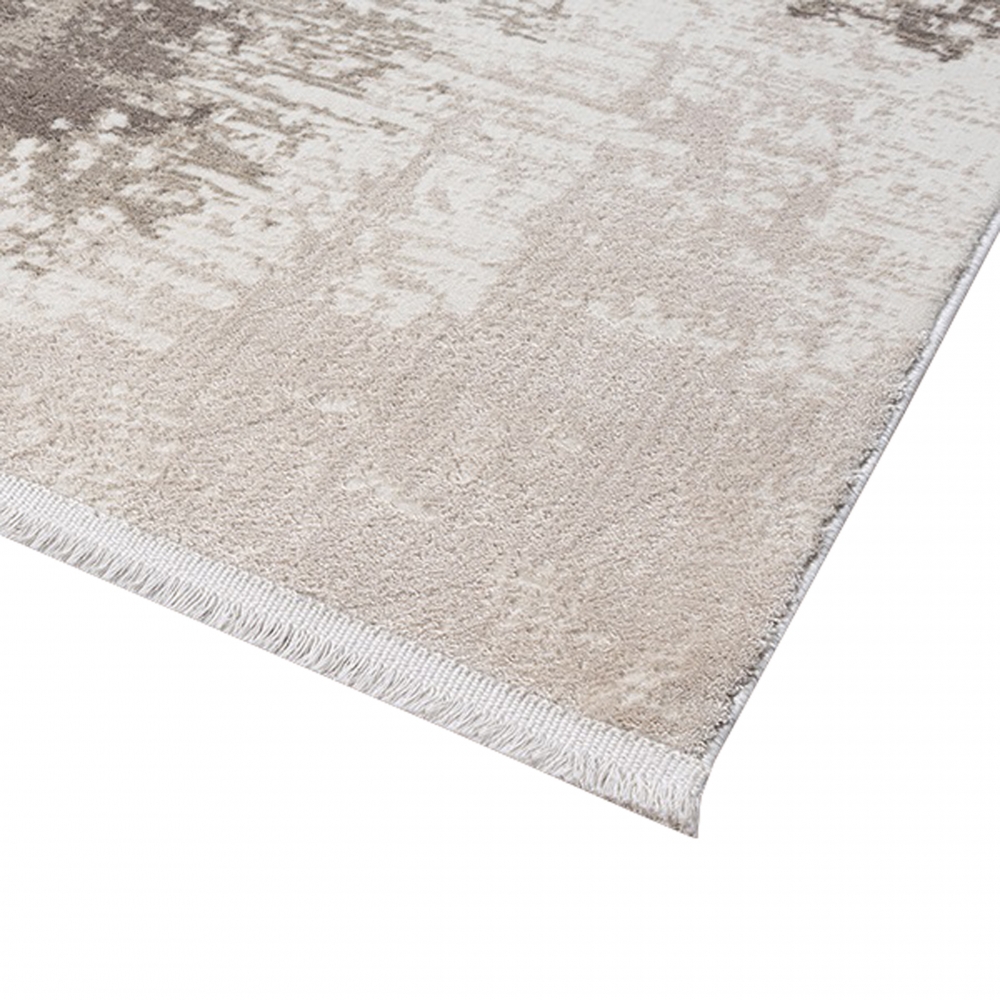 Moderner Vintage-Teppich für Wohnzimmer mit abstraktem Used-Look in Beige