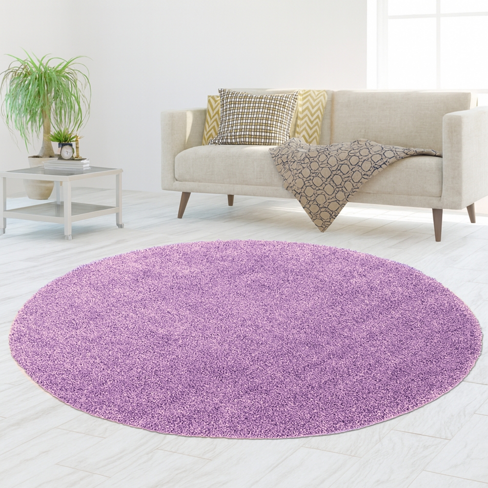 Weicher Shaggy Teppich in Flieder – pflegeleichter Hochflor für moderne Wohnräume