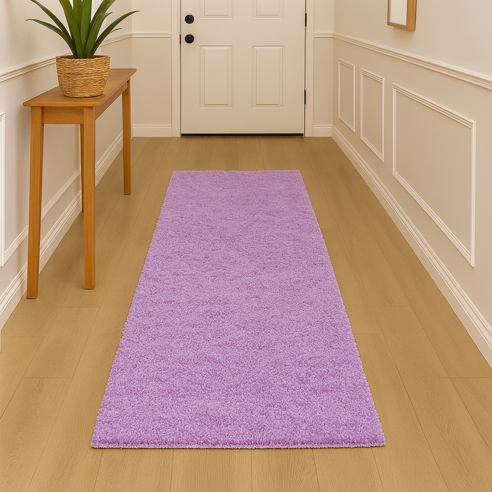 Weicher Shaggy Teppich in Flieder – pflegeleichter Hochflor für moderne Wohnräume