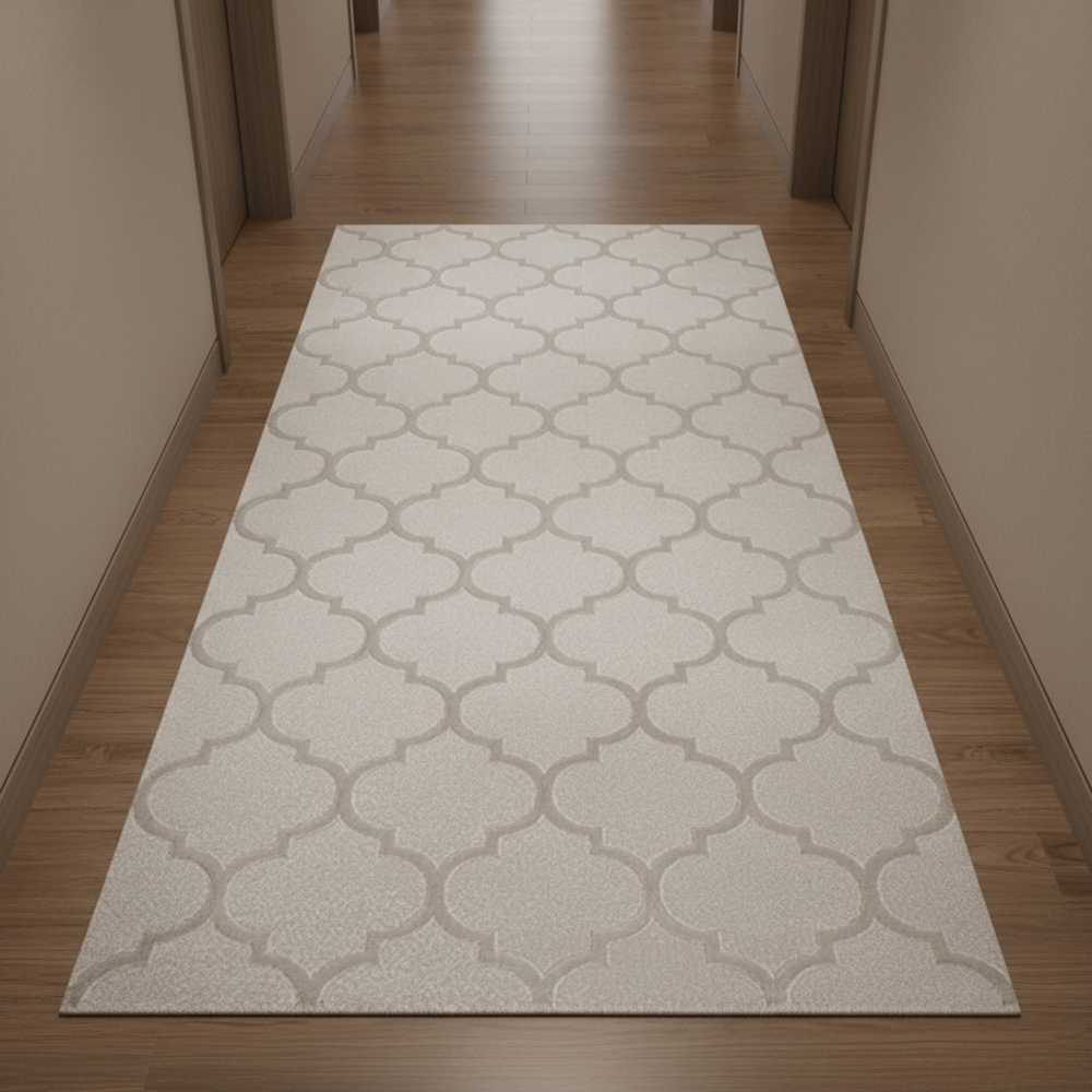 Wohnzimmerteppich Marokkanisches Muster in Beige