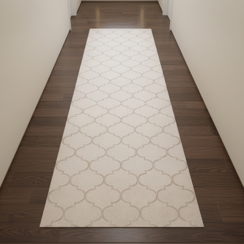 Wohnzimmerteppich Marokkanisches Muster in Beige
