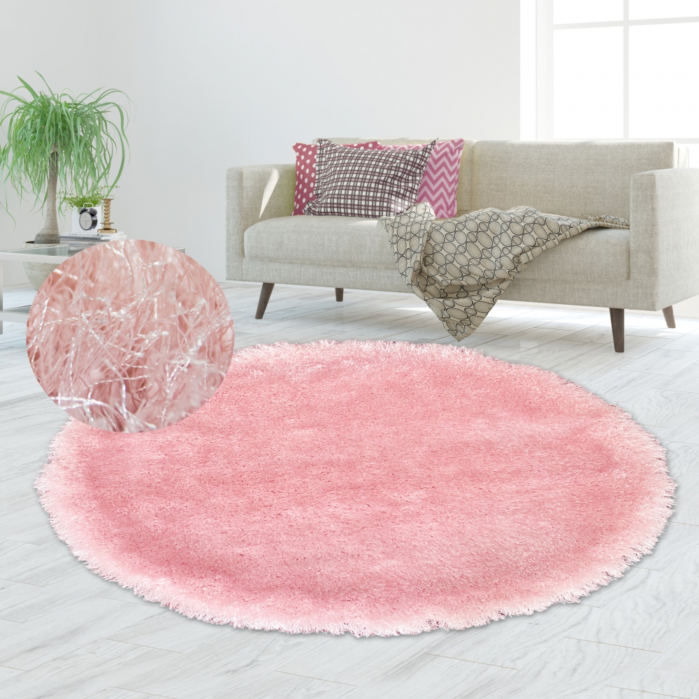 Shaggy Teppich Hochflor in Rosa