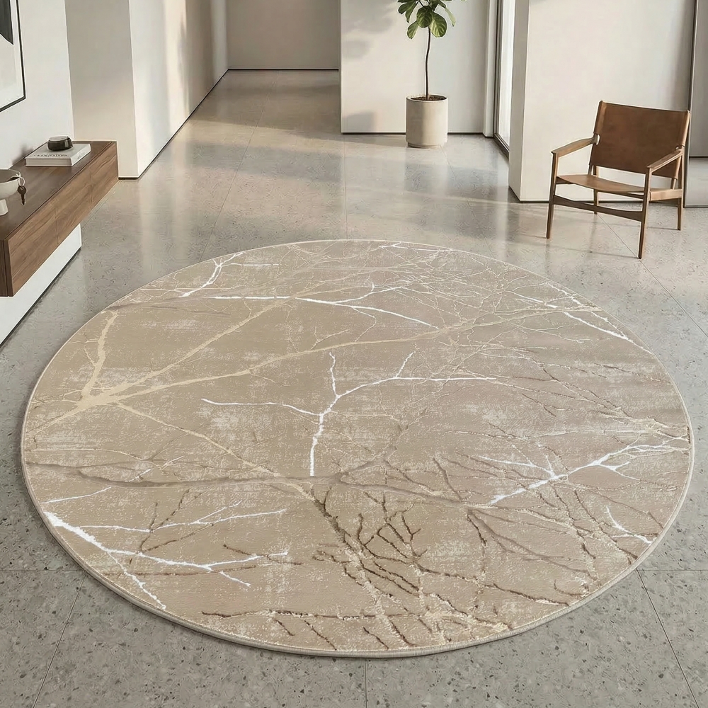 Designer Teppich Ästemuster in beige