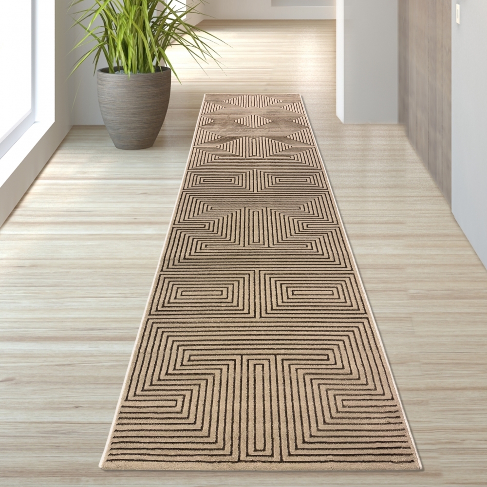 Moderner Kurzflorteppich weich strapazierfähig in beige