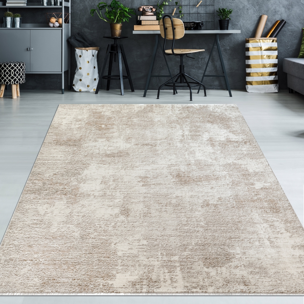 Teppich beige sanftes Wolken-Design weich pflegeleicht