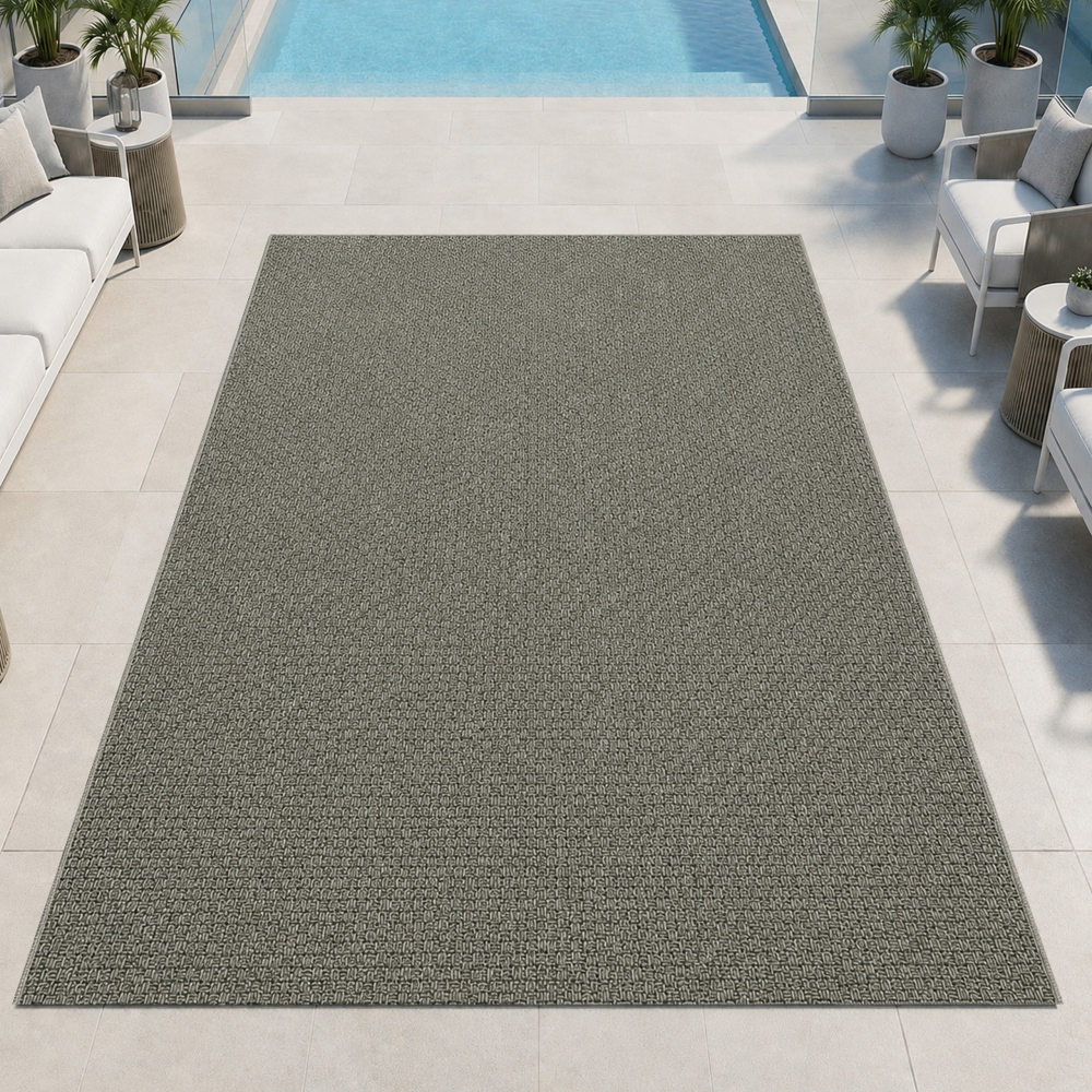 Grüner Teppich Flachgewebe Robust Für Balkon Terrasse