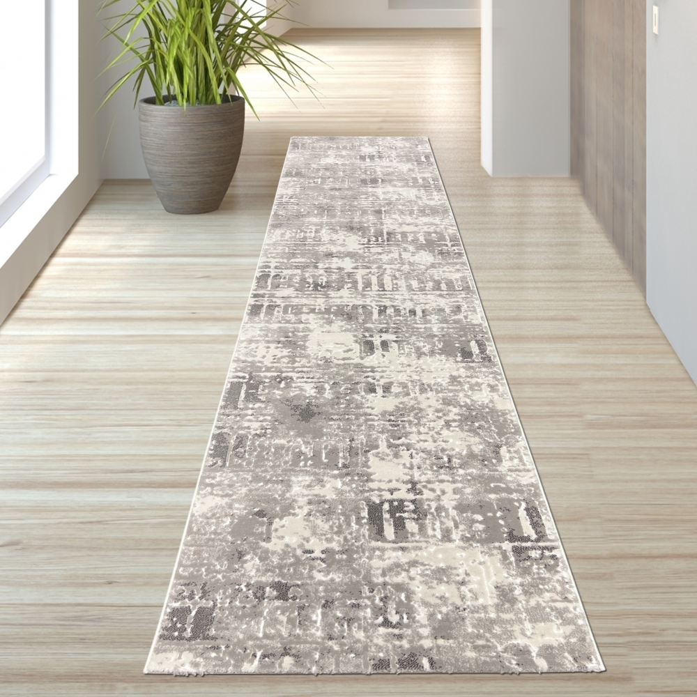 Designer Teppich in Beige Creme Grau