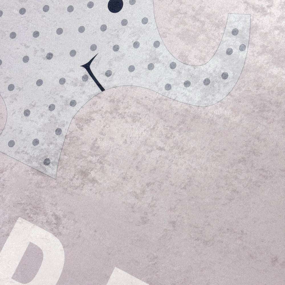 Kinderteppich ABC mit Elefant in Rosa