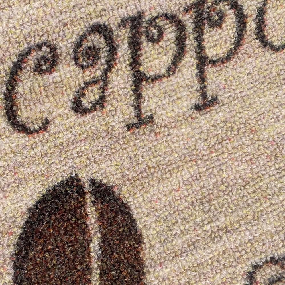 Teppich mit Schriftzug Coffee Cappuccino