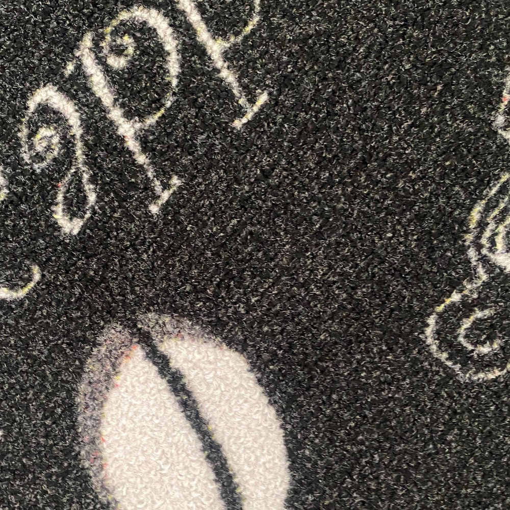 Teppich waschbar mit Coffee Schriftzug in schwarz