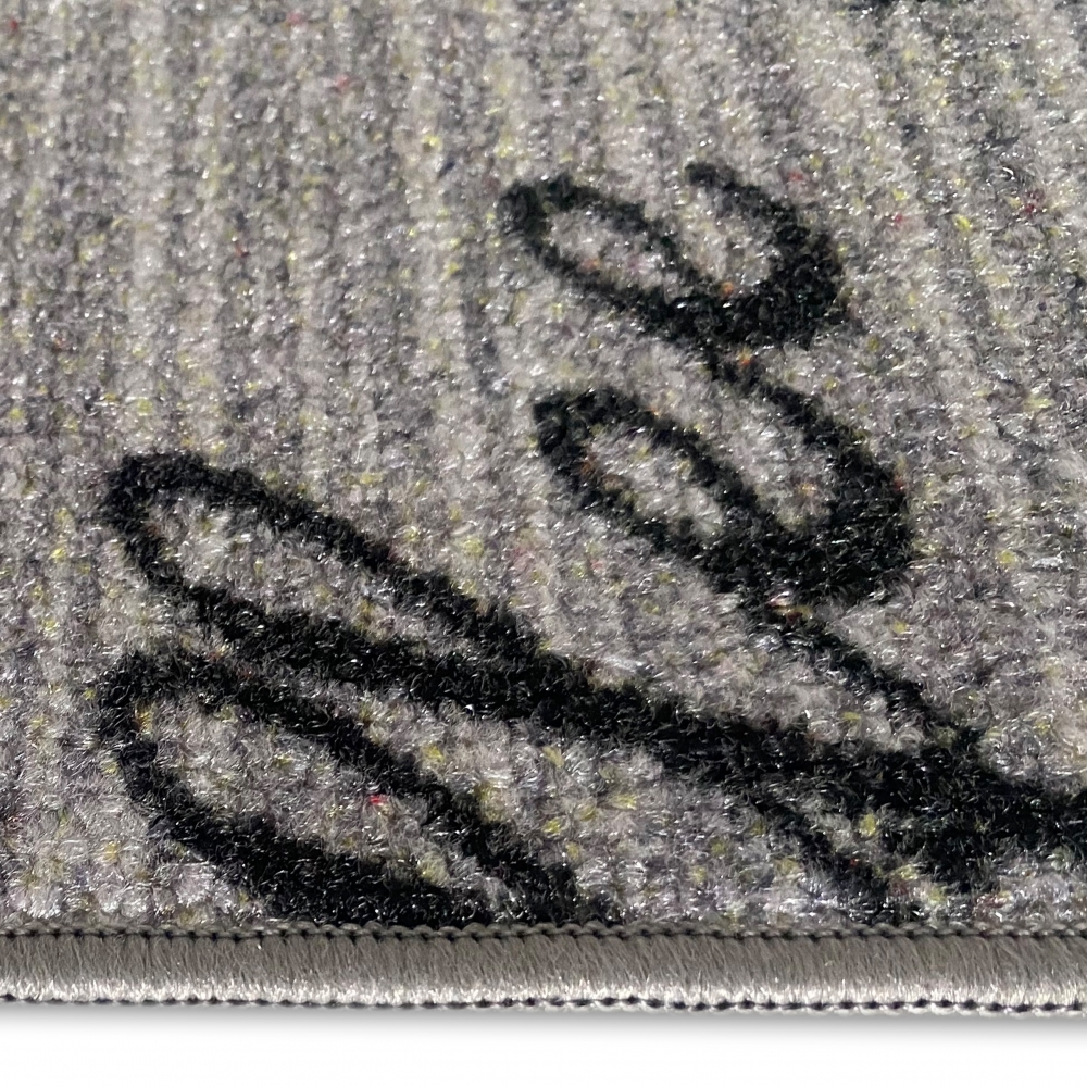 Teppich Küche mit Schriftzug Coffee in Sisal Optik in grau