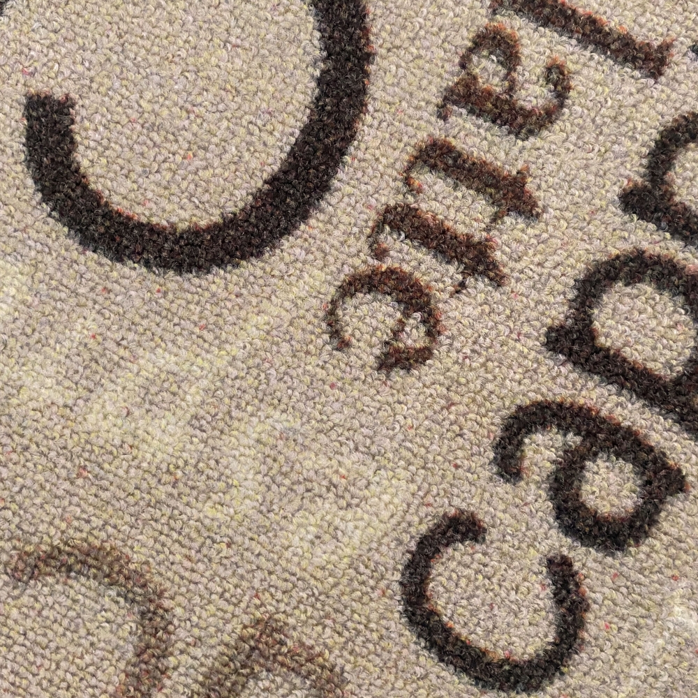 Teppich mit Schriftzug Coffee Cappuccino