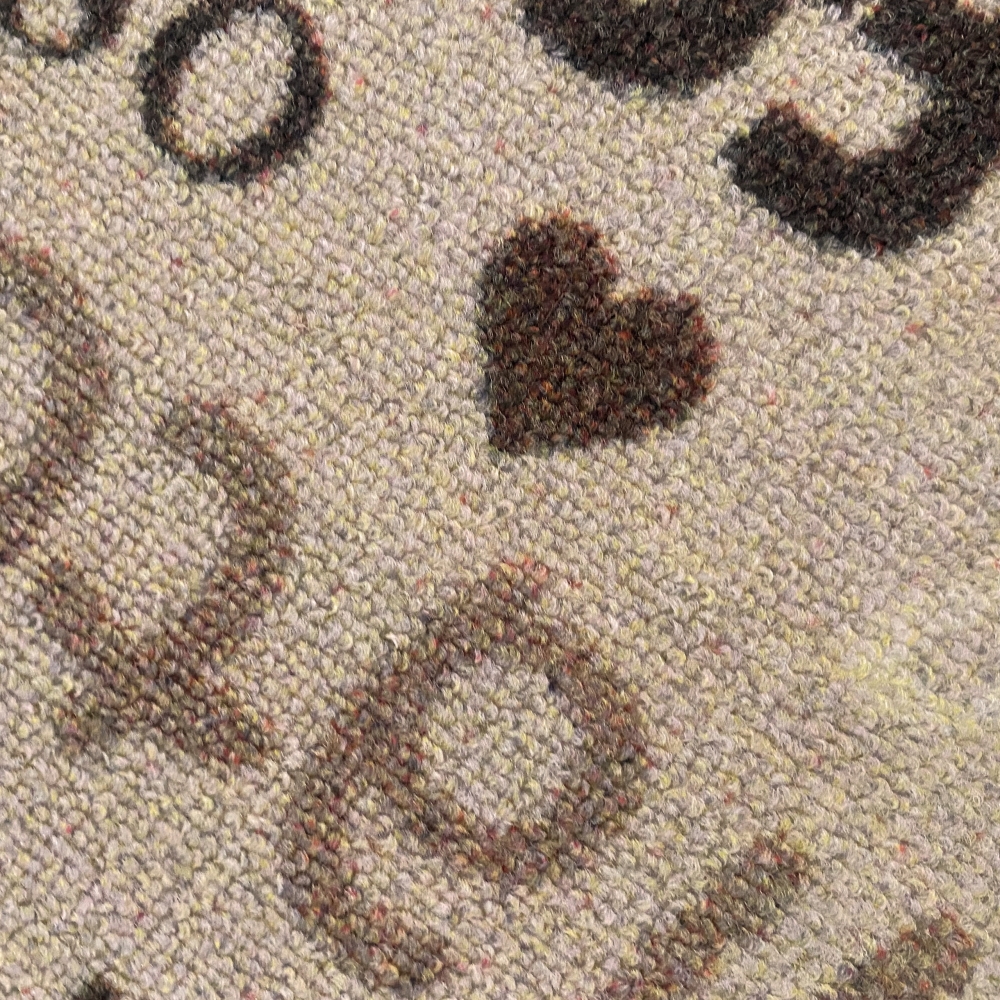 Teppich mit Schriftzug Coffee Cappuccino