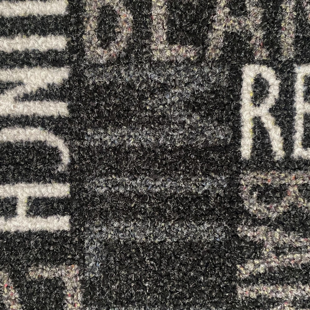 Teppich mit Schriftzug Coffee Macchiato