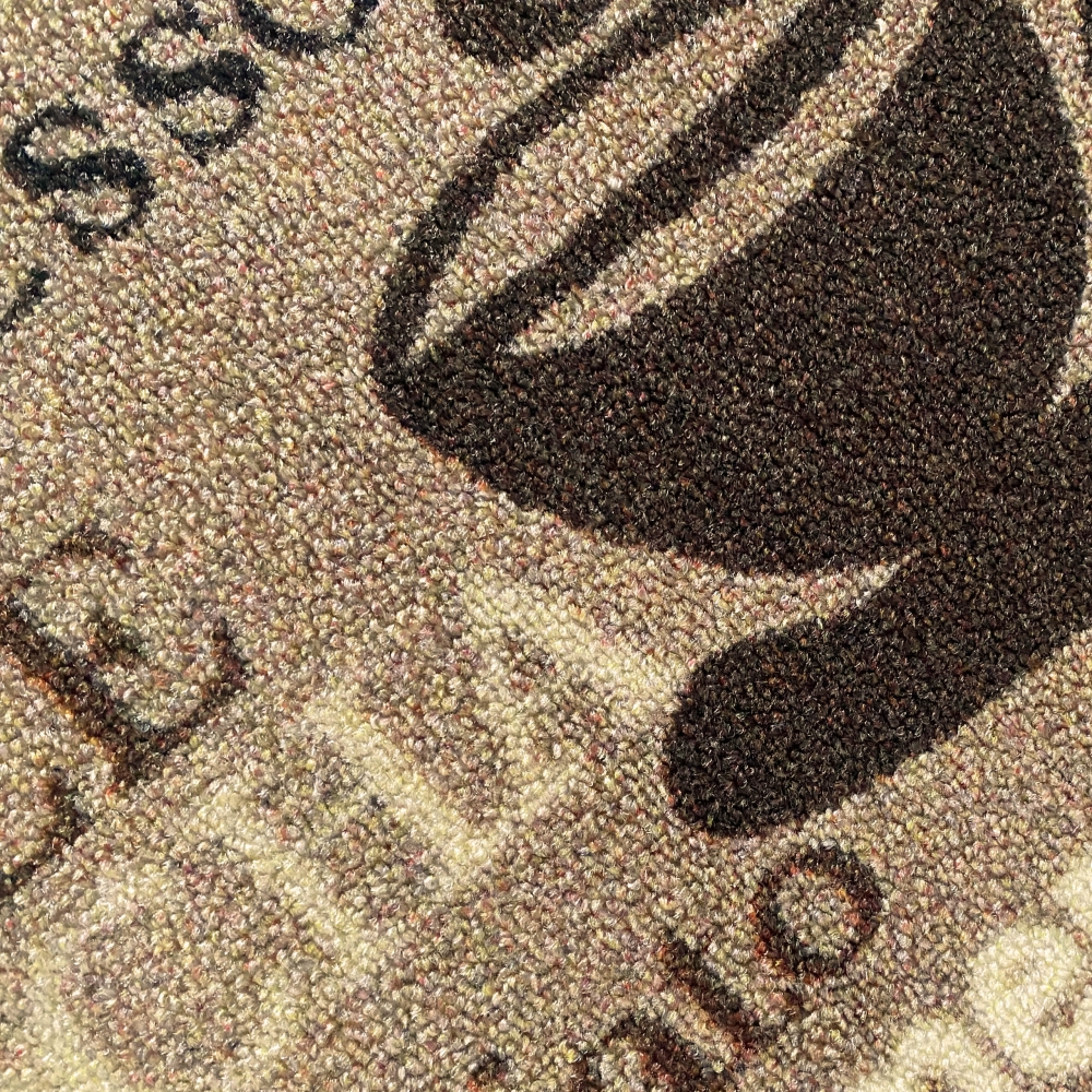 Teppich mit Schriftzug Coffee Macchiato