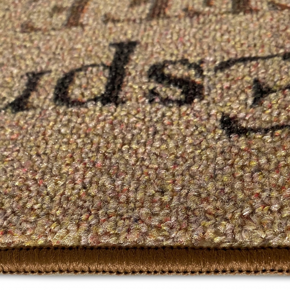 Teppich mit Schriftzug Coffee Macchiato