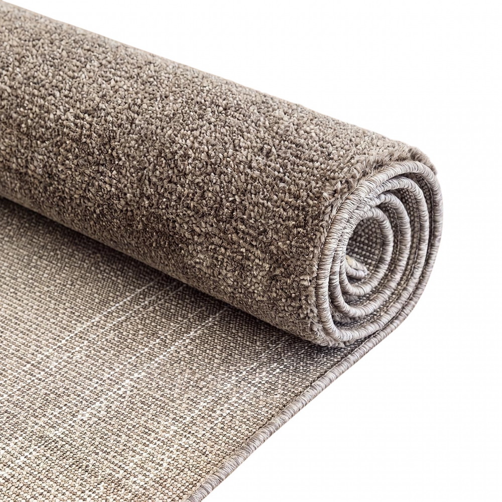 Pflegeleichter Kurzflor Teppich Taupe mit weicher Oberfläche