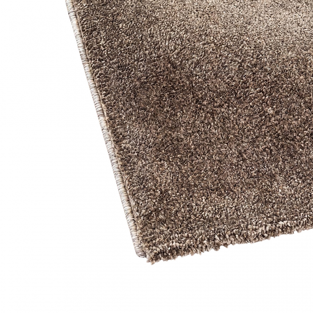 Pflegeleichter Kurzflor Teppich Taupe mit weicher Oberfläche