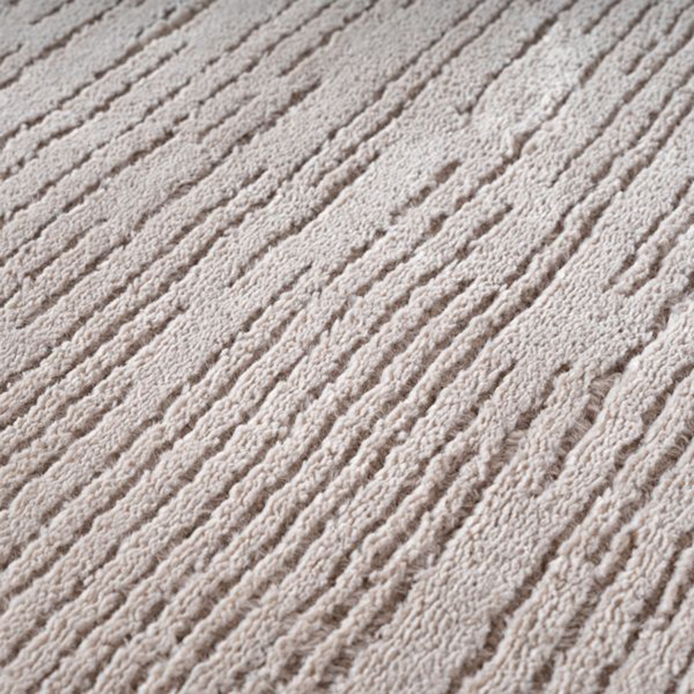Moderner Teppich mit Struktur und Liniendesign pflegeleicht Beige