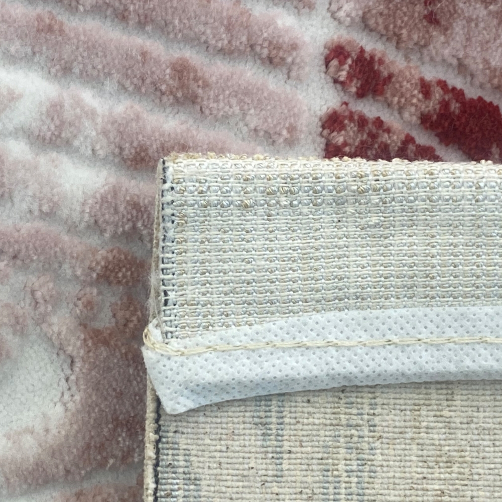 Designer Teppich Karo Design Bunt Rosa Creme Türkis