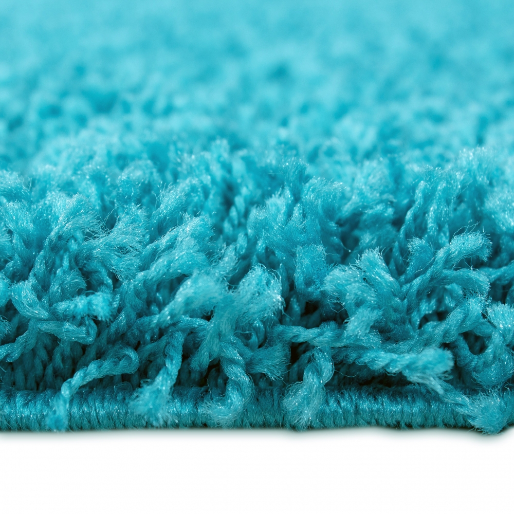 Weicher Shaggy Teppich in Türkis – pflegeleichter Hochflor für frische Wohnräume