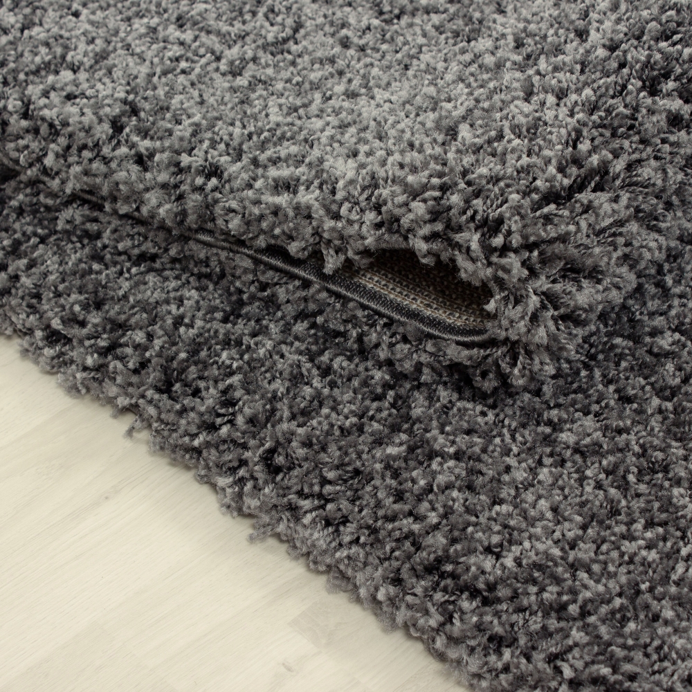 Weicher Shaggy Teppich in Grau – pflegeleichter Hochflor Teppich für alle Wohnräume
