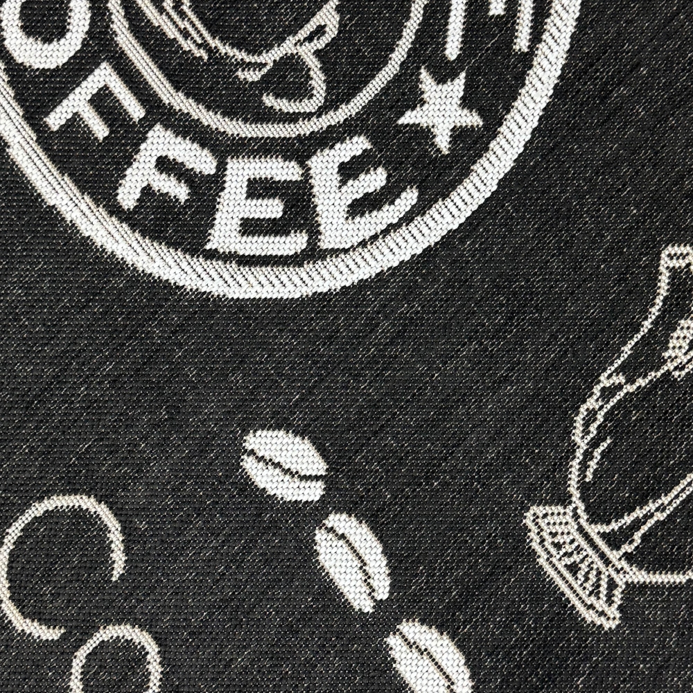 Moderner Küchenteppich Sisal  Küchenläufer flachgewebt Kaffee Espresso schwarz weiß