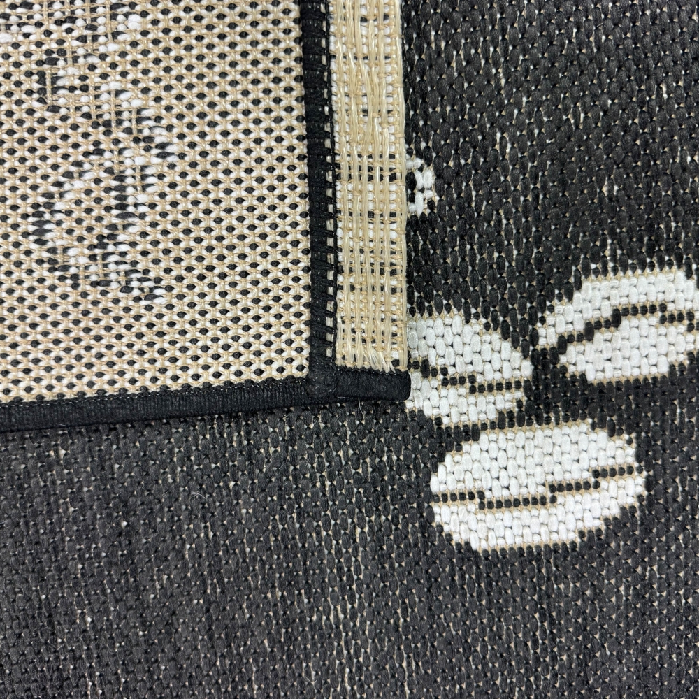 Moderner Küchenteppich Sisal  Küchenläufer flachgewebt Kaffee Espresso schwarz weiß