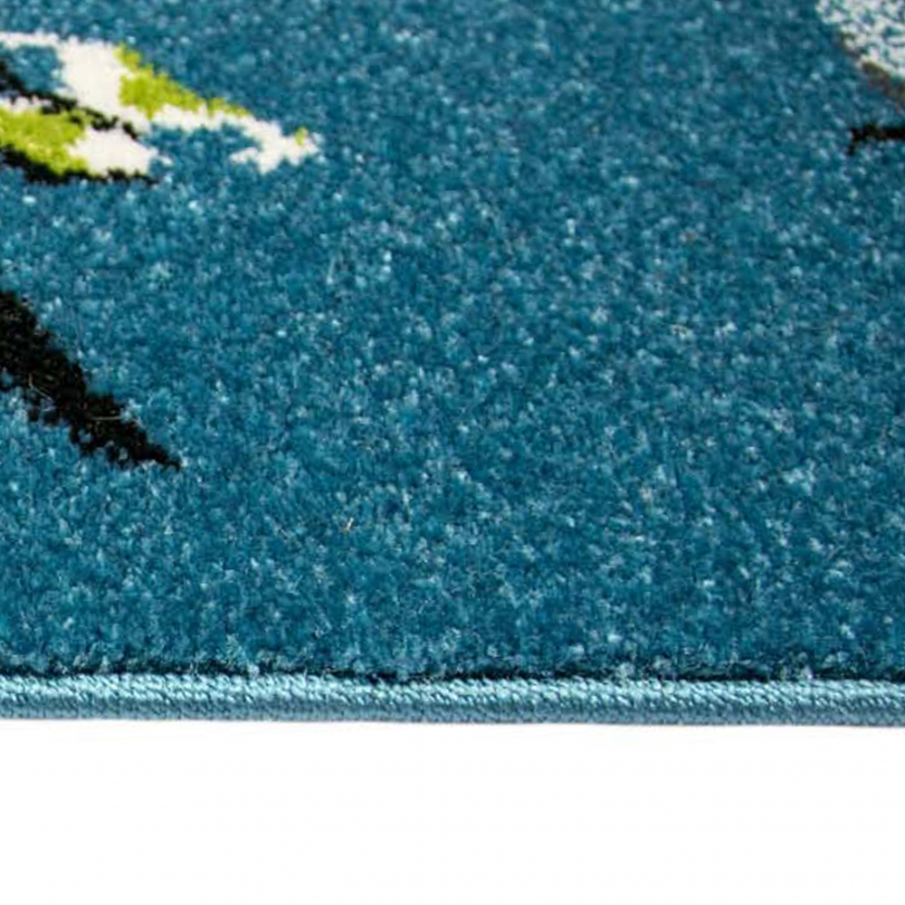 Kinderzimmer Teppich Zootiere in blau
