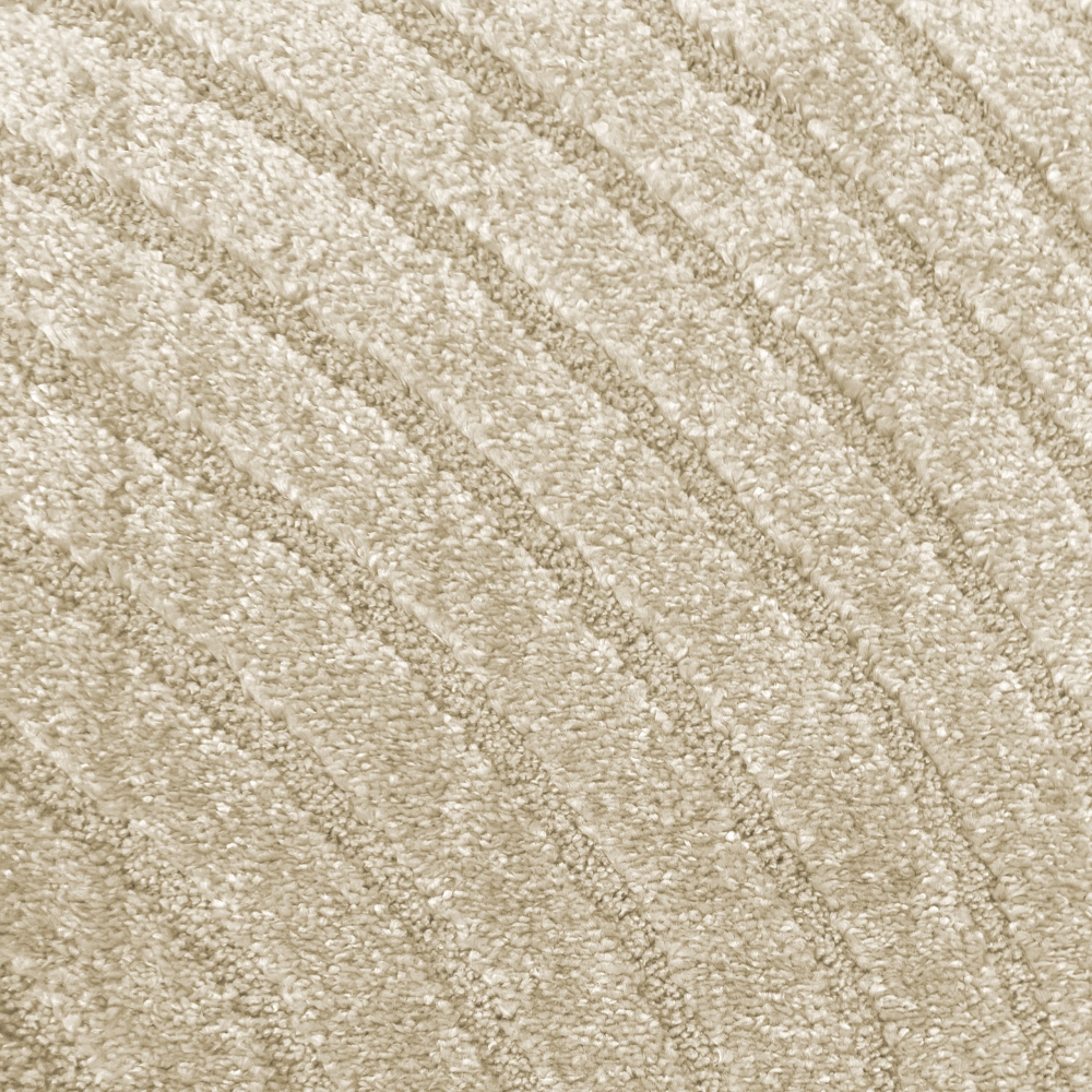 Moderner Teppich mit geometrischem Bogenmuster in stilvollem beige
