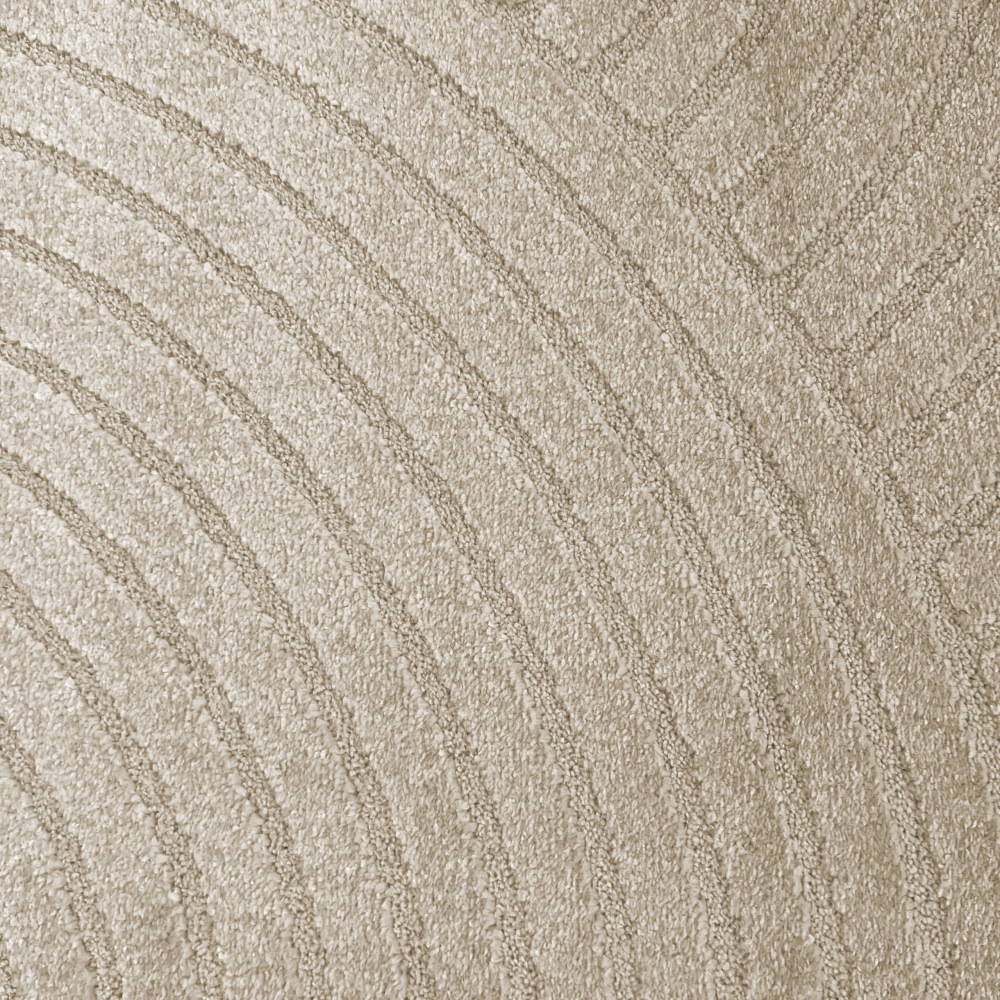 Moderner Teppich mit geometrischem Bogenmuster in stilvollem beige