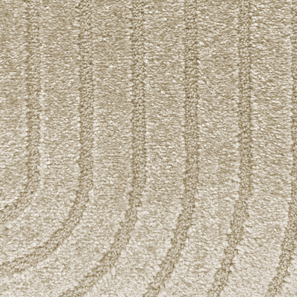 Moderner Teppich mit geometrischem Bogenmuster in stilvollem beige