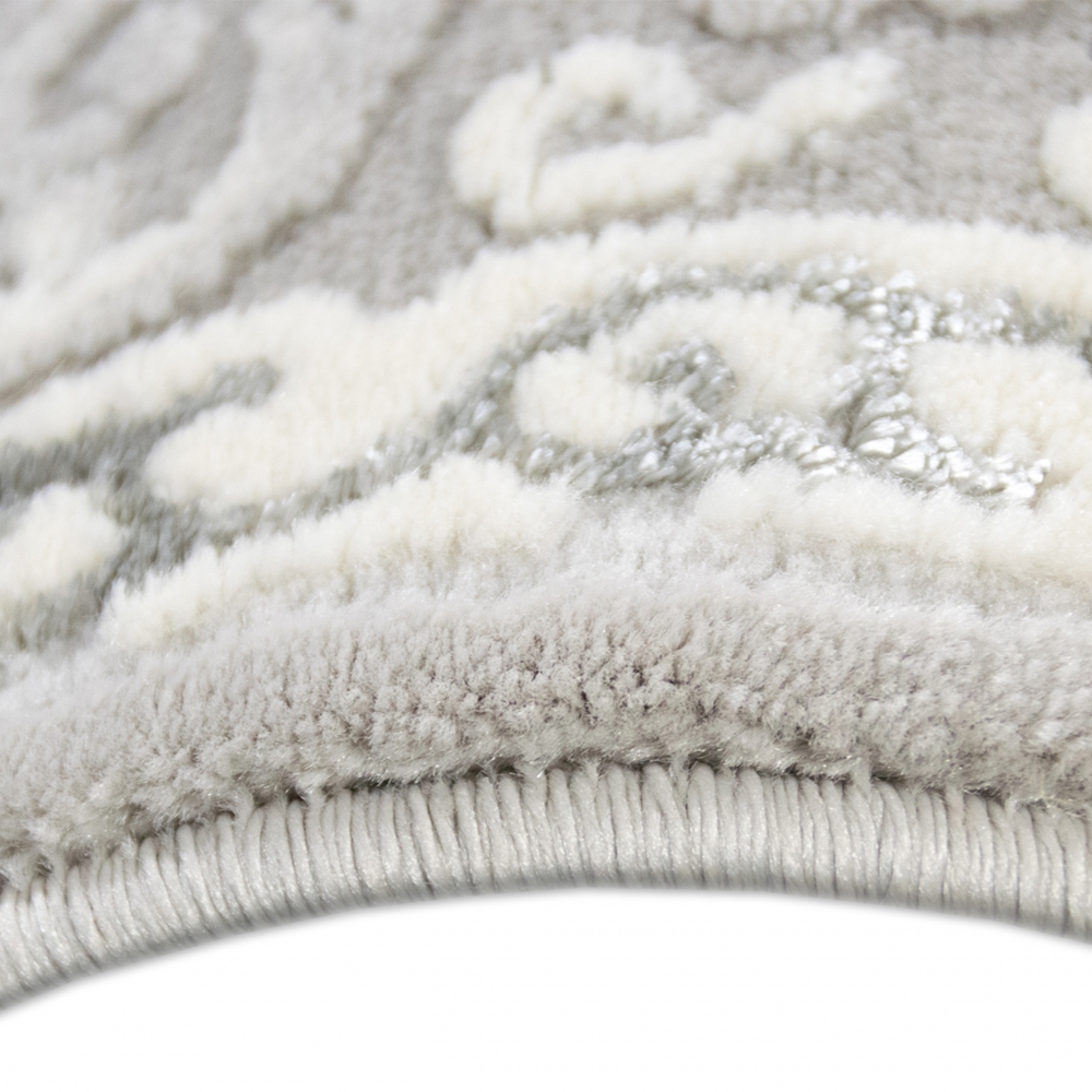 Designer Teppich Orient in Grau Silber Beige
