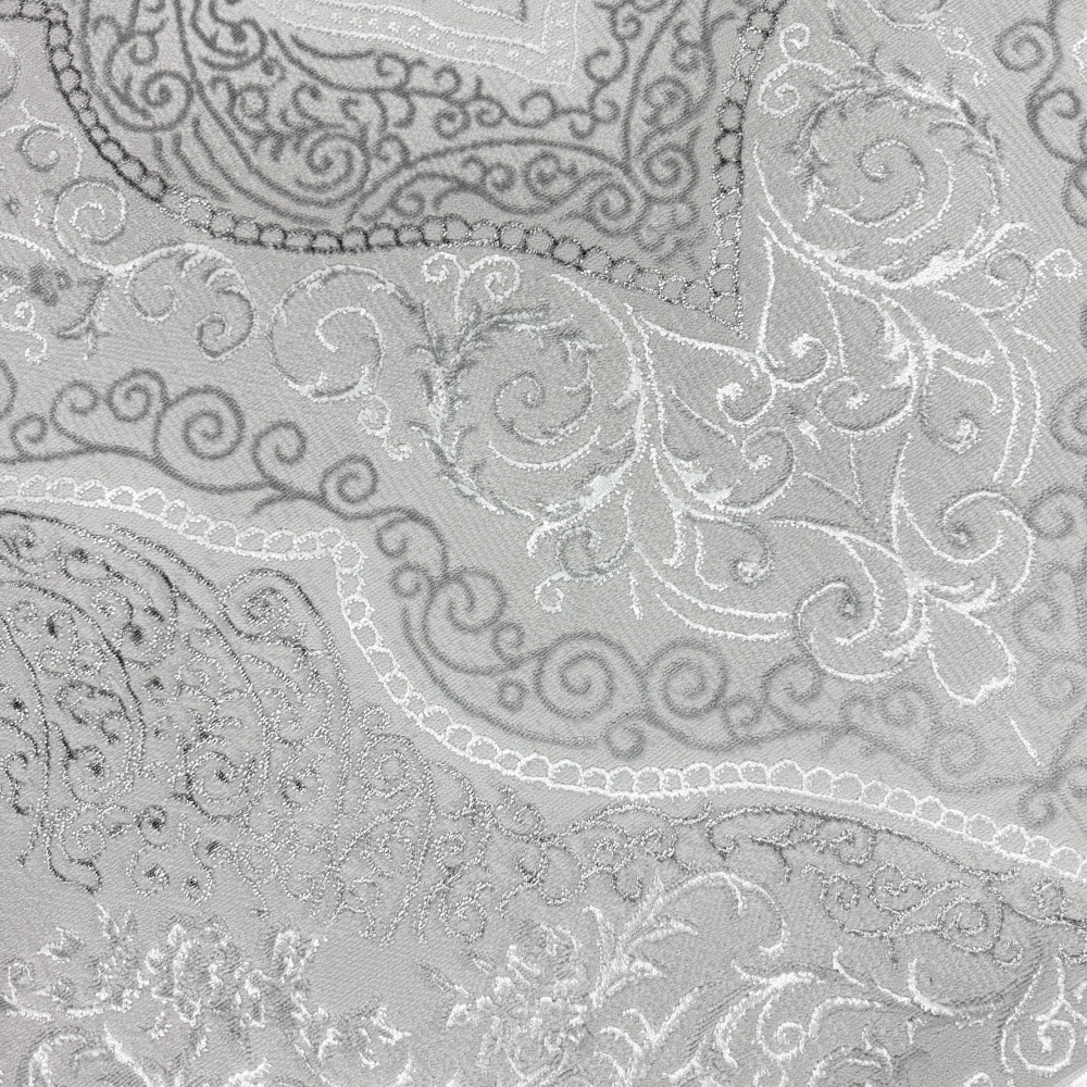 Designer Teppich Orient in Grau Silber Beige