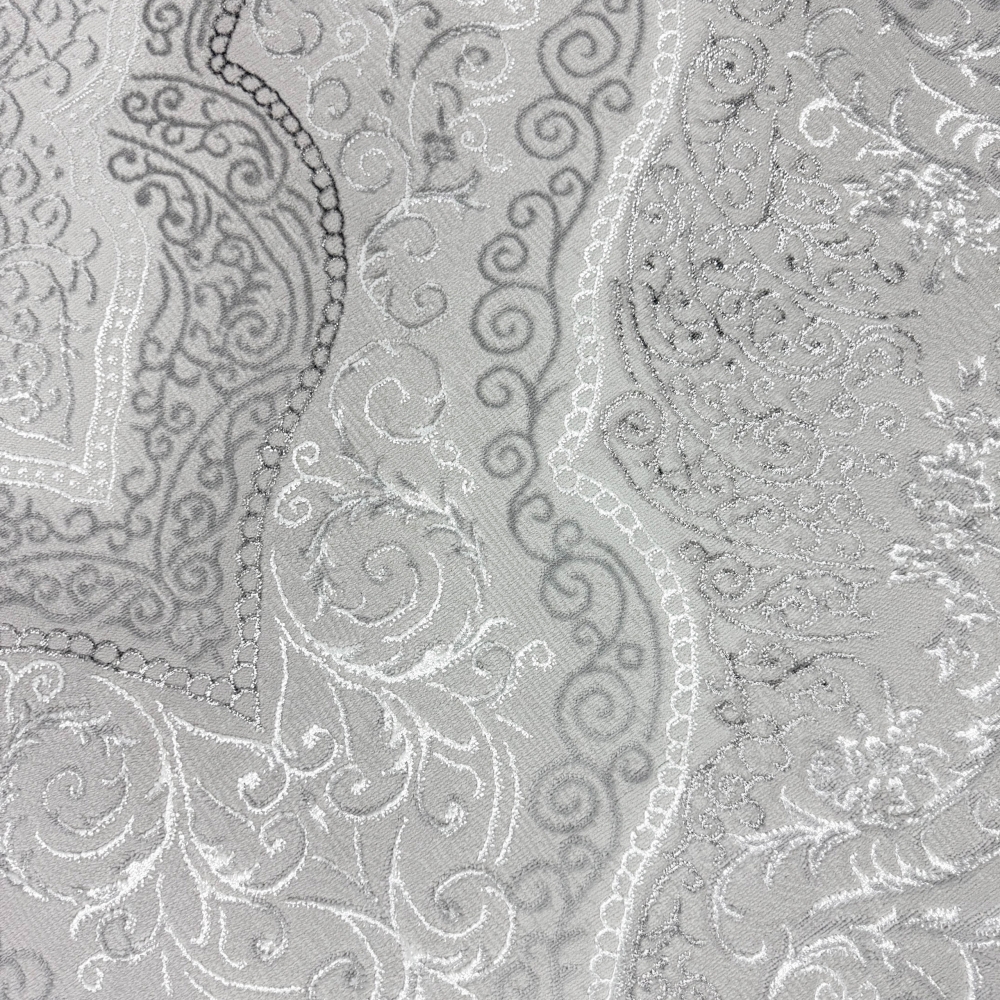 Designer Teppich Orient in Grau Silber Beige