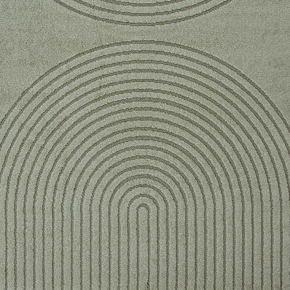 Teppich Grün mit 3D-Kreismuster pflegeleicht und robust