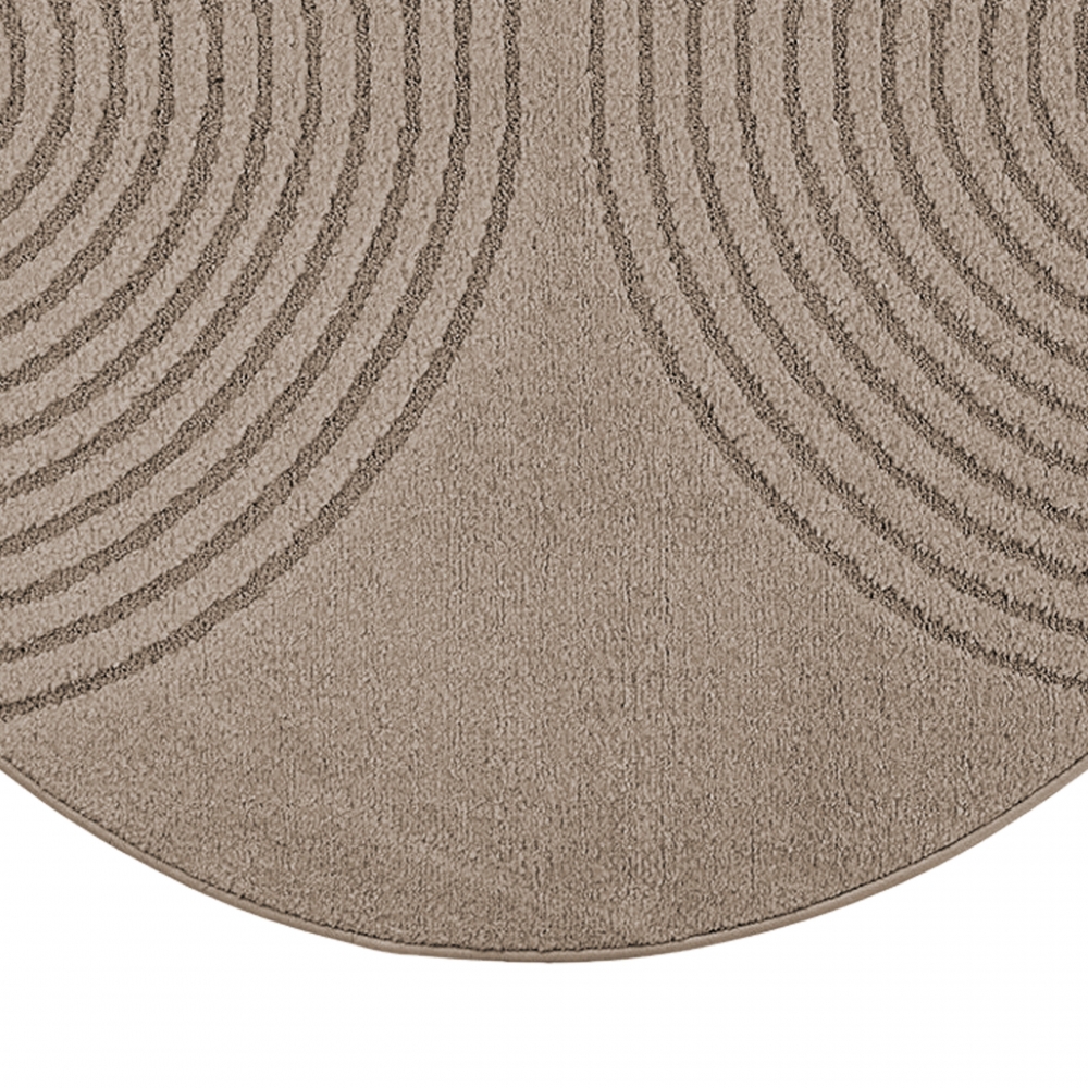 Teppich Braun mit 3D-Kreismuster pflegeleicht und robust