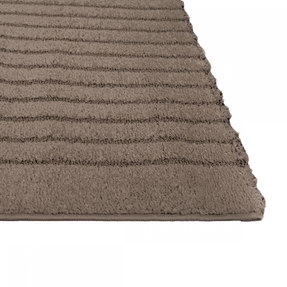 Teppich Braun mit 3D-Kreismuster pflegeleicht und robust