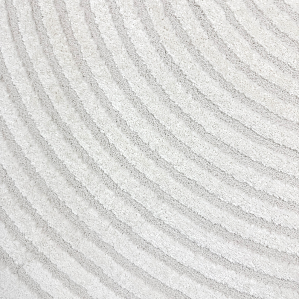 Eleganter Wohnzimmerteppich mit geometrischem Kreismuster in Creme