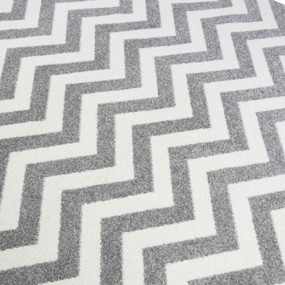 Teppich Skandinavisches Design in Lila Creme Grau