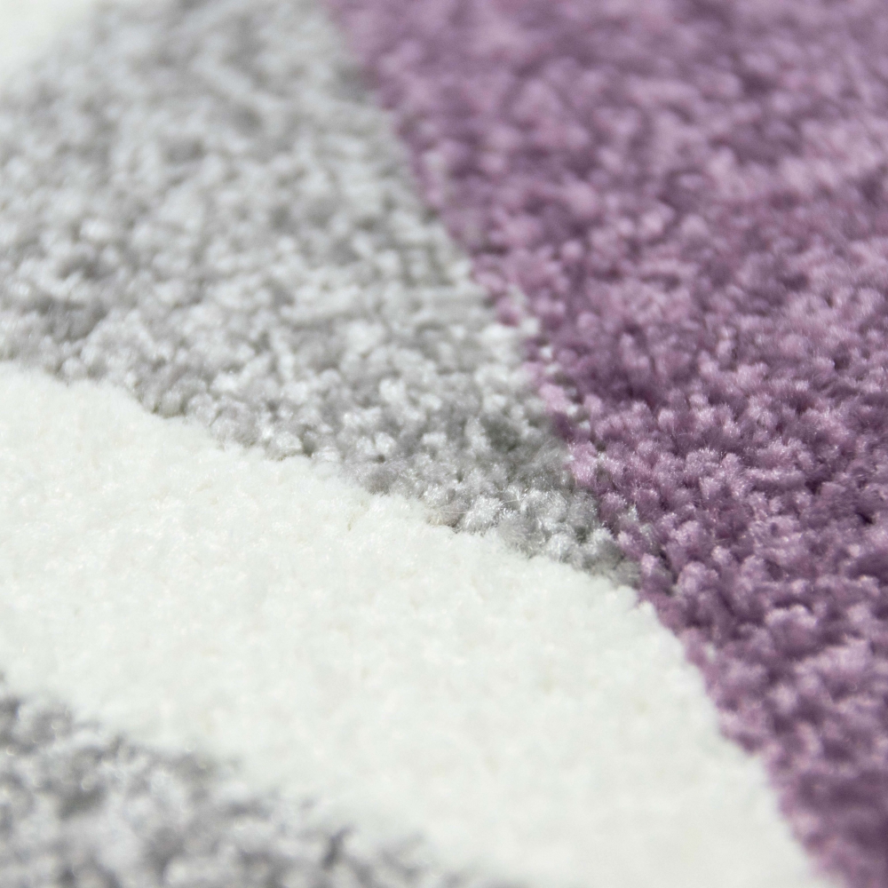 Teppich Skandinavisches Design in Lila Creme Grau